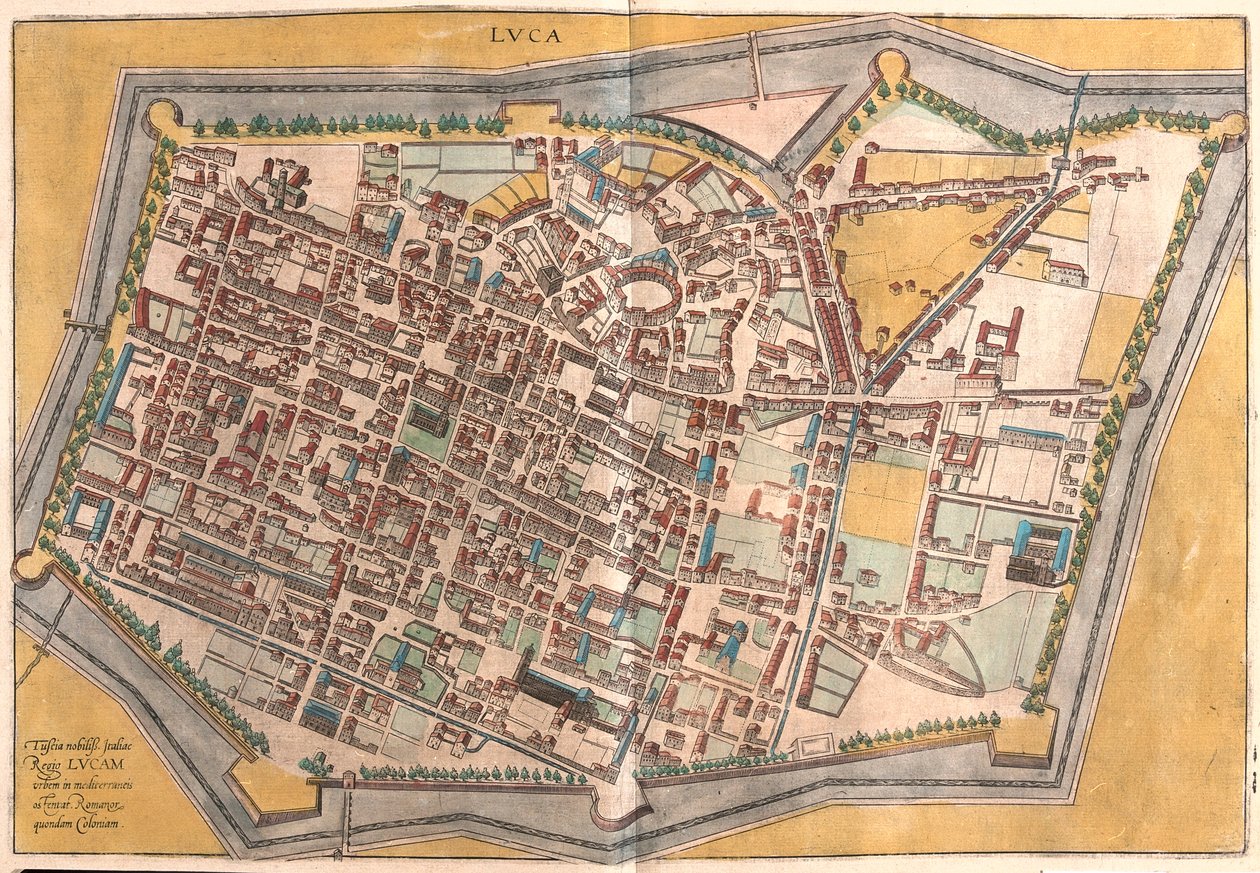 Lucques, Italie - dans "Civitates Orbis Terrarum" de Georg Braun, Cologne 1617 - Georg Braun