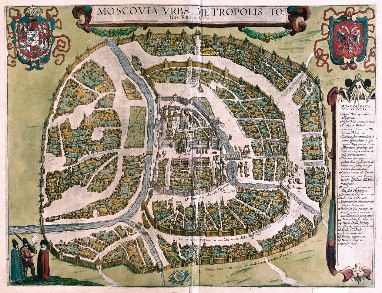 Moscou, Russie - dans "Civitates Orbis Terrarum" de Georg Braun, Cologne 1617 - Georg Braun