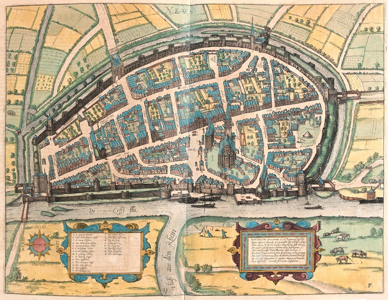 Neuss, Allemagne - dans "Civitates Orbis Terrarum" de Georg Braun, Cologne 1617 - Georg Braun