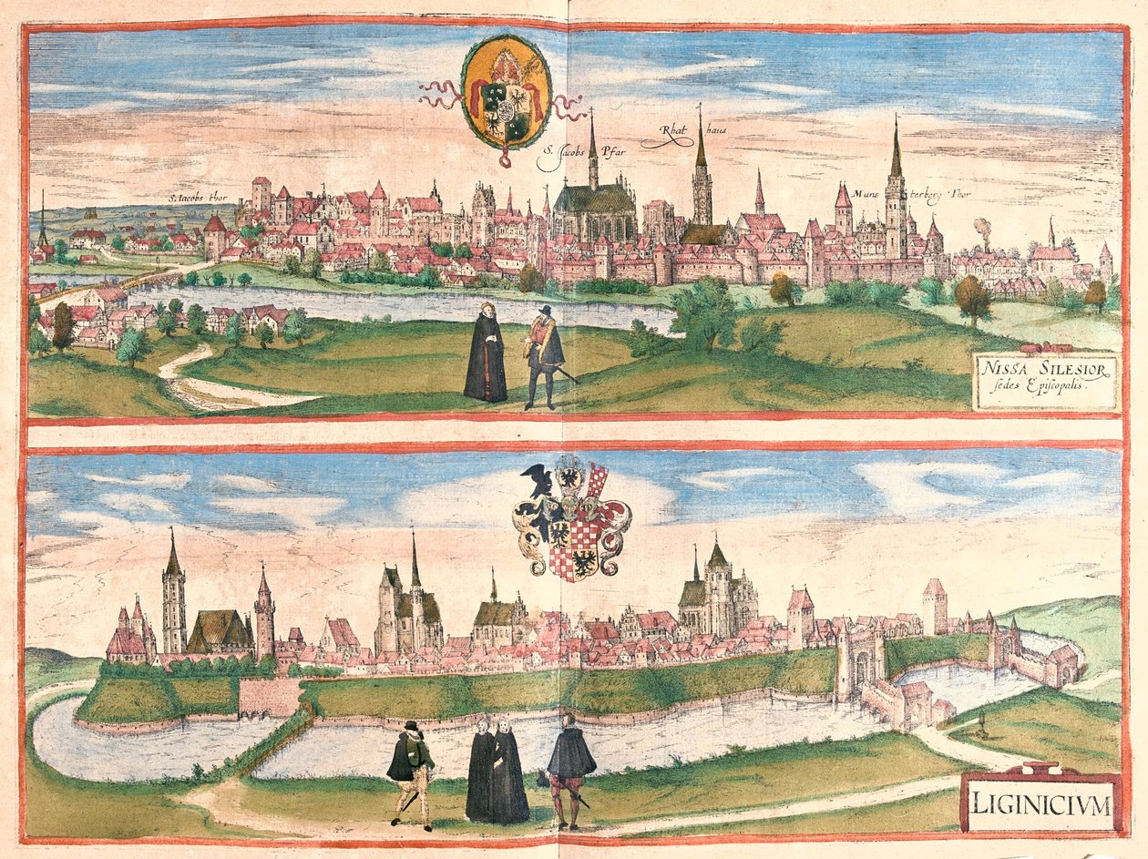 Nysa - Legnica, Pologne - dans "Civitates Orbis Terrarum" de Georg Braun, Cologne 1617 - Georg Braun