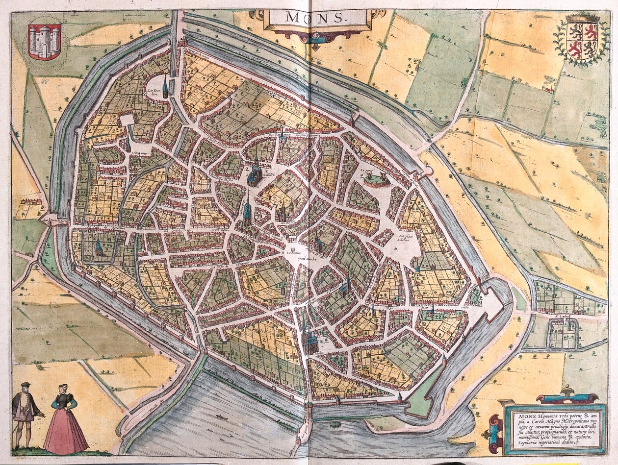 Ruen, Nîmes et Bordeaux, France - dans "Civitates Orbis Terrarum" de Georg Braun, Cologne 1617 - Georg Braun