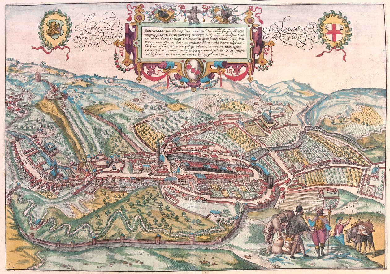 Serravalle, Vittorio Veneto (Trévise), Italie - dans "Civitates Orbis Terrarum" de Georg Braun, Cologne 1617 - Georg Braun