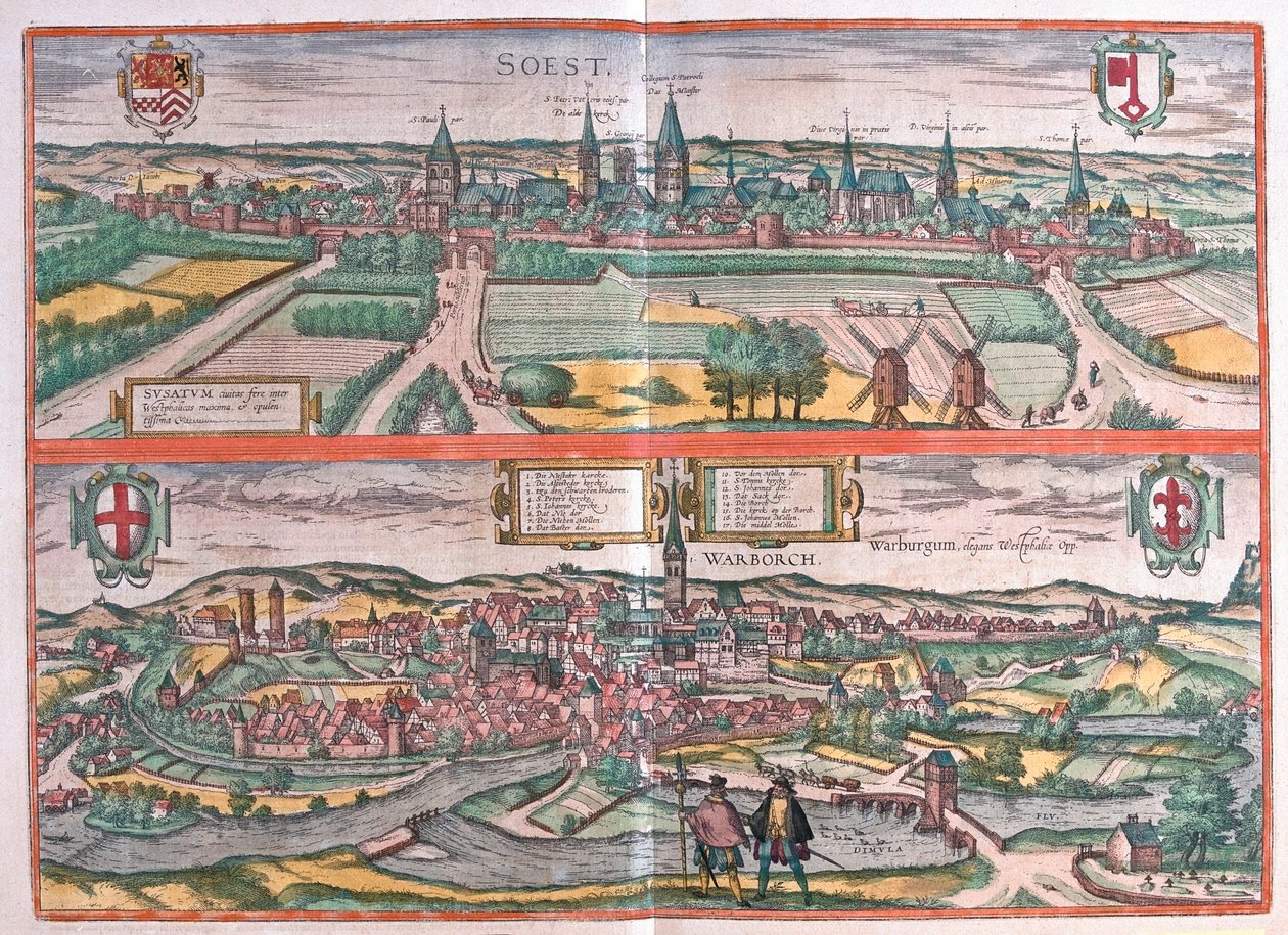Soest, Warburg, Allemagne - dans "Civitates Orbis Terrarum" de Georg Braun, Cologne 1617 - Georg Braun