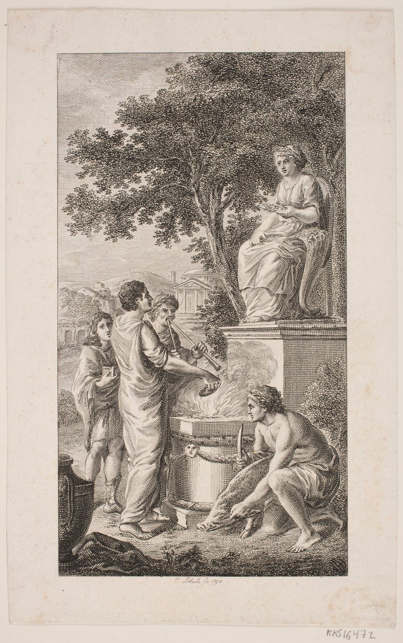 Illustration avec scène de sacrifice - Georg Christian Schule