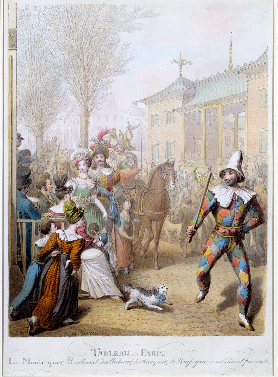 Le Mardi Gras sur le boulevard des Italiens à Paris - Georg Emanuel Opitz