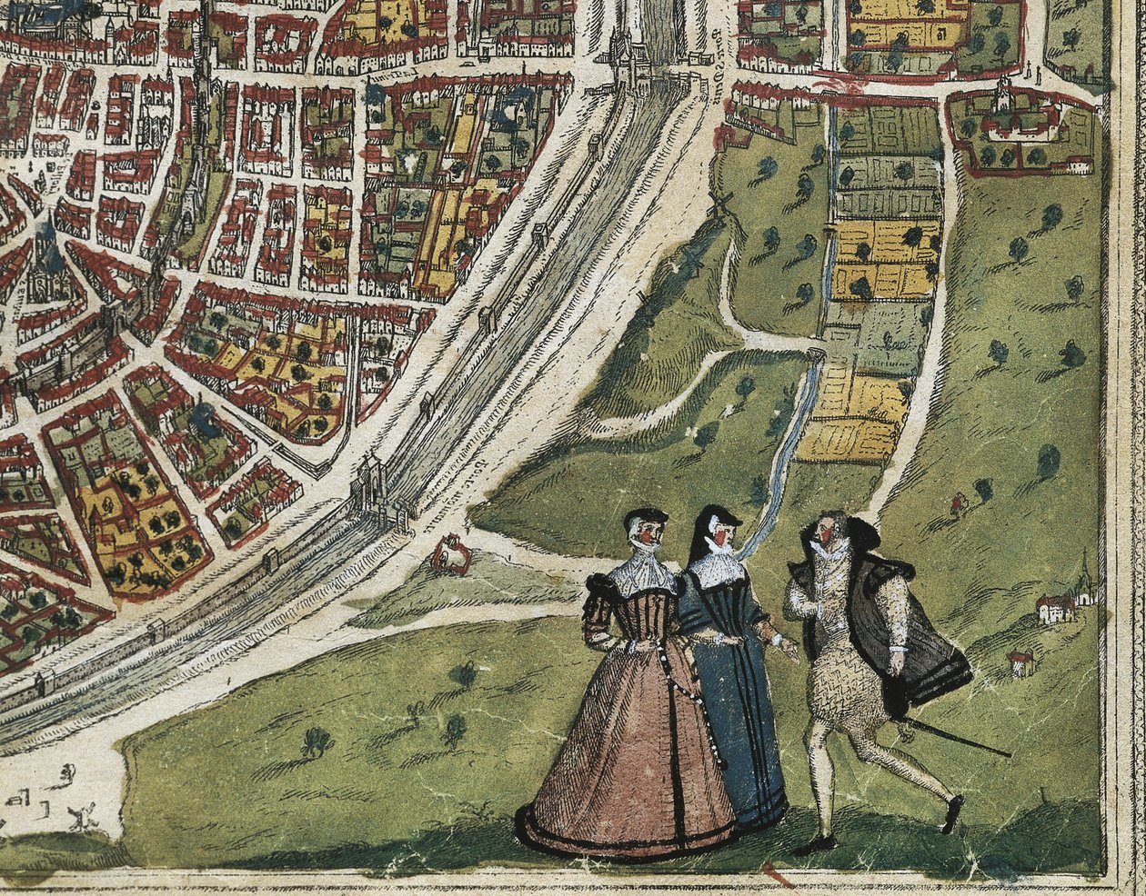 BRAUN, George (1541-1622). ORTELIUS, Abraham (1527-1598). HOGENBERG, Franz (1535-1590). Civitatis Orbis Terrarum (Theatrum orbis terrarum). 1572-1617. Paris (1572). Détail inférieur gauche. Volume I. Gravure. ESPAGNE. CASTILLE ET LEÓN. Salamanque. Universi - Georg Hogenberg Franz (1535 90) & Ortelius Abraham (1527 98) Braun