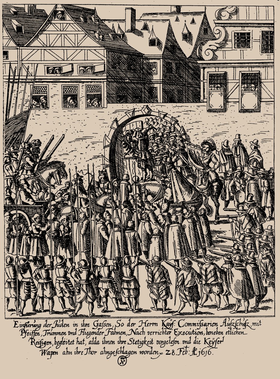 Le soulèvement de Fettmilch. Réintroduction des Juifs à Francfort le 28 février 1616, c. 1616-1617 - Georg Keller