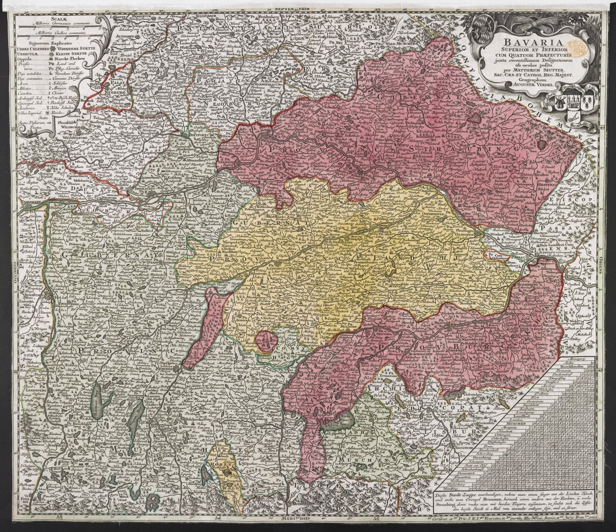 Carte de Bavière, c.1757 - Georg Matthäus Seutter