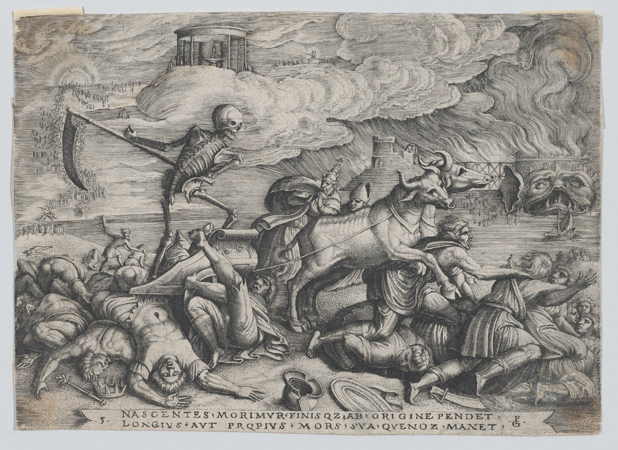 Le triomphe de la mort sur le temps, du Triomphe de Pétrarque - Georg Pencz