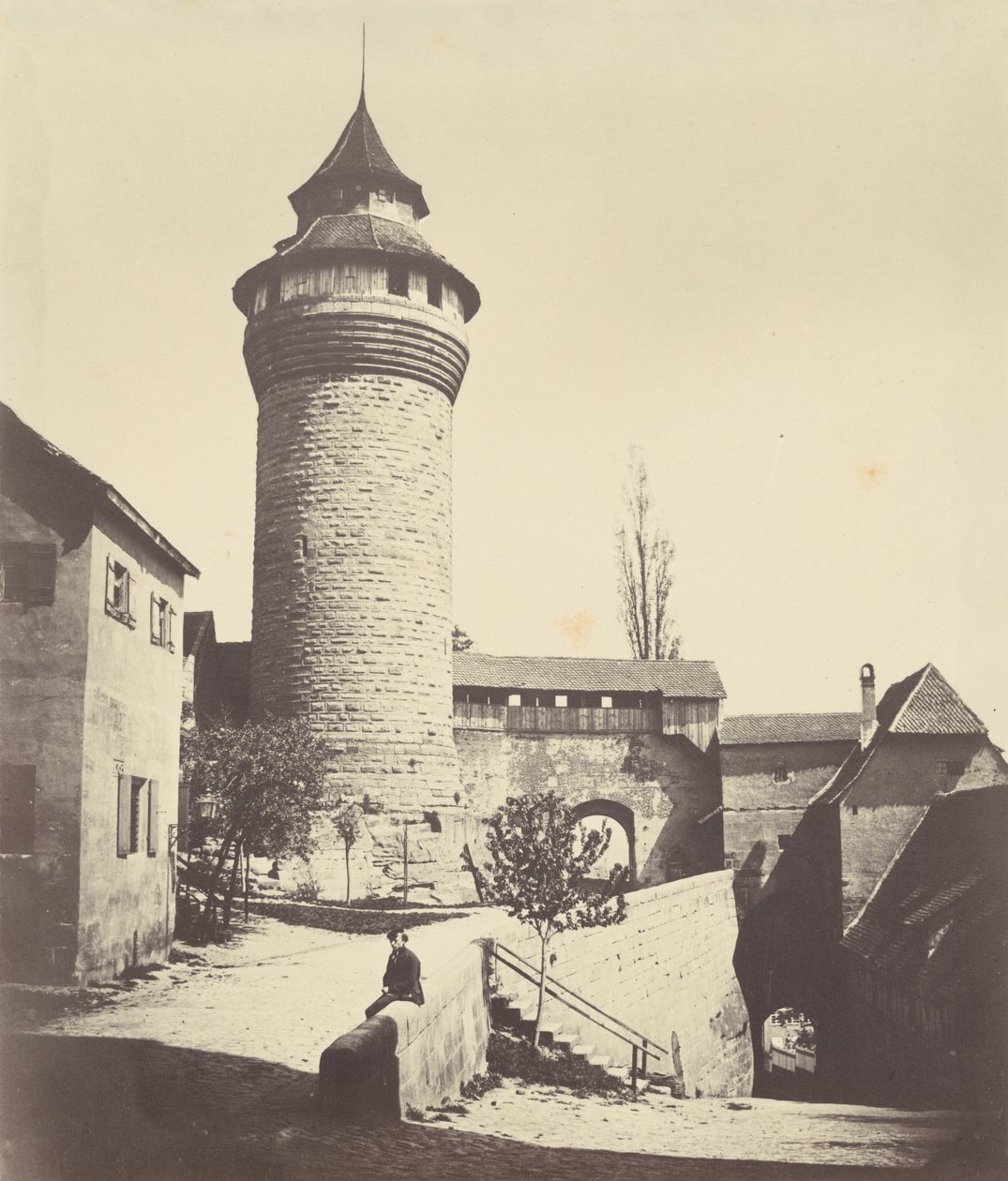 La tour ronde et la forteresse de Nuremberg (The Round Tower and Fortress in Nuremberg),c. 1852 (photo) - Georg Schmidt