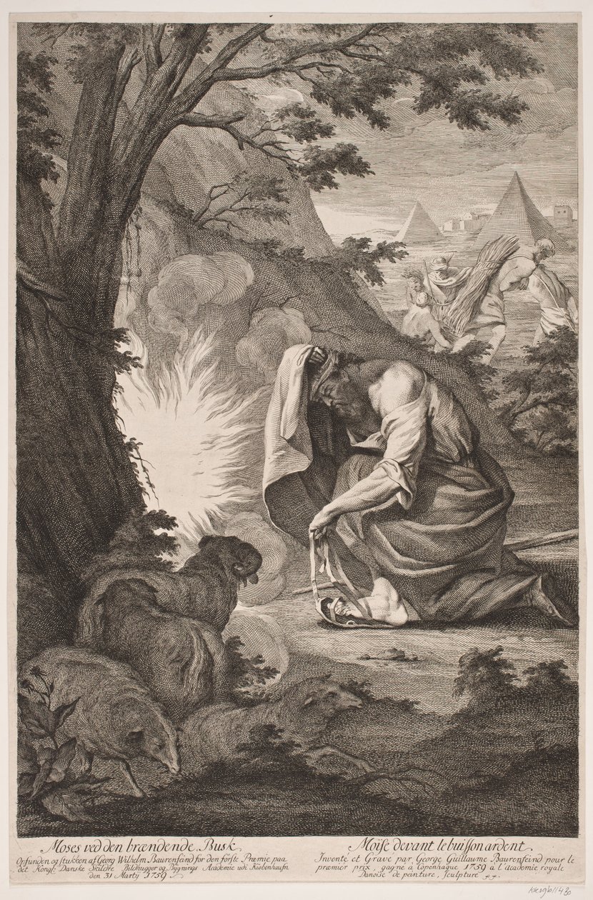 Moïse devant le buisson ardent - Georg Vilhelm Baurenfeind
