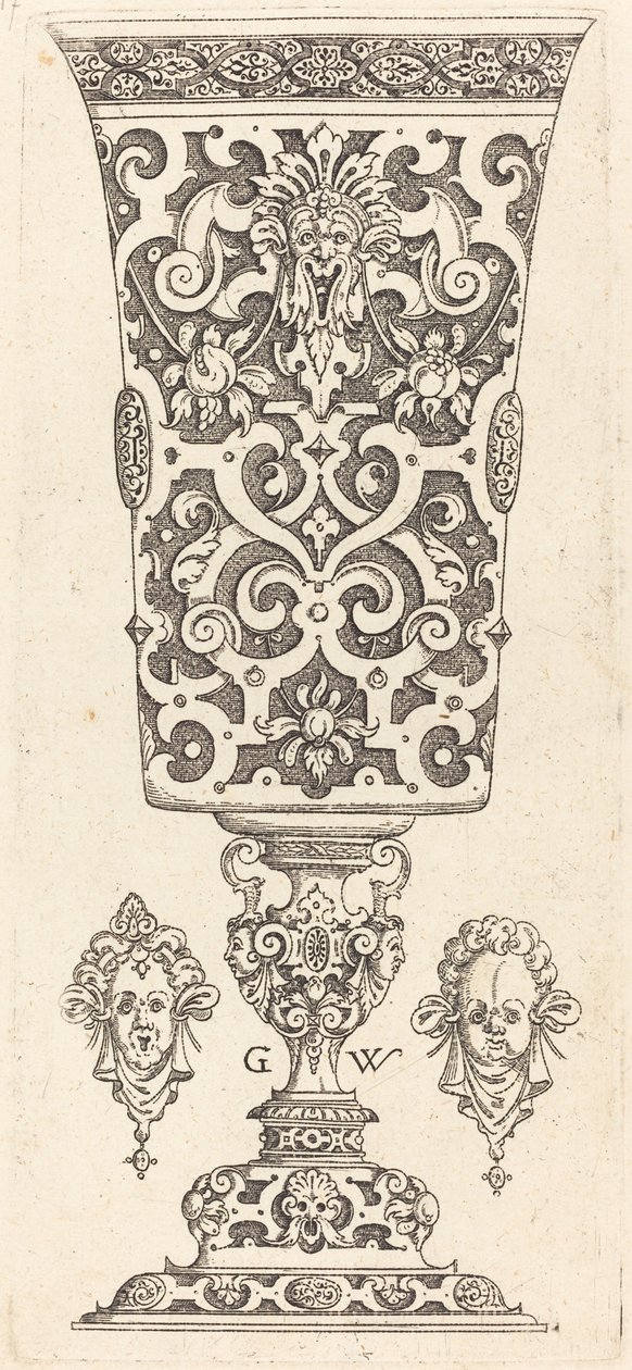 Gobelet avec base décorée de deux grandes coquilles - Georg Wechter I