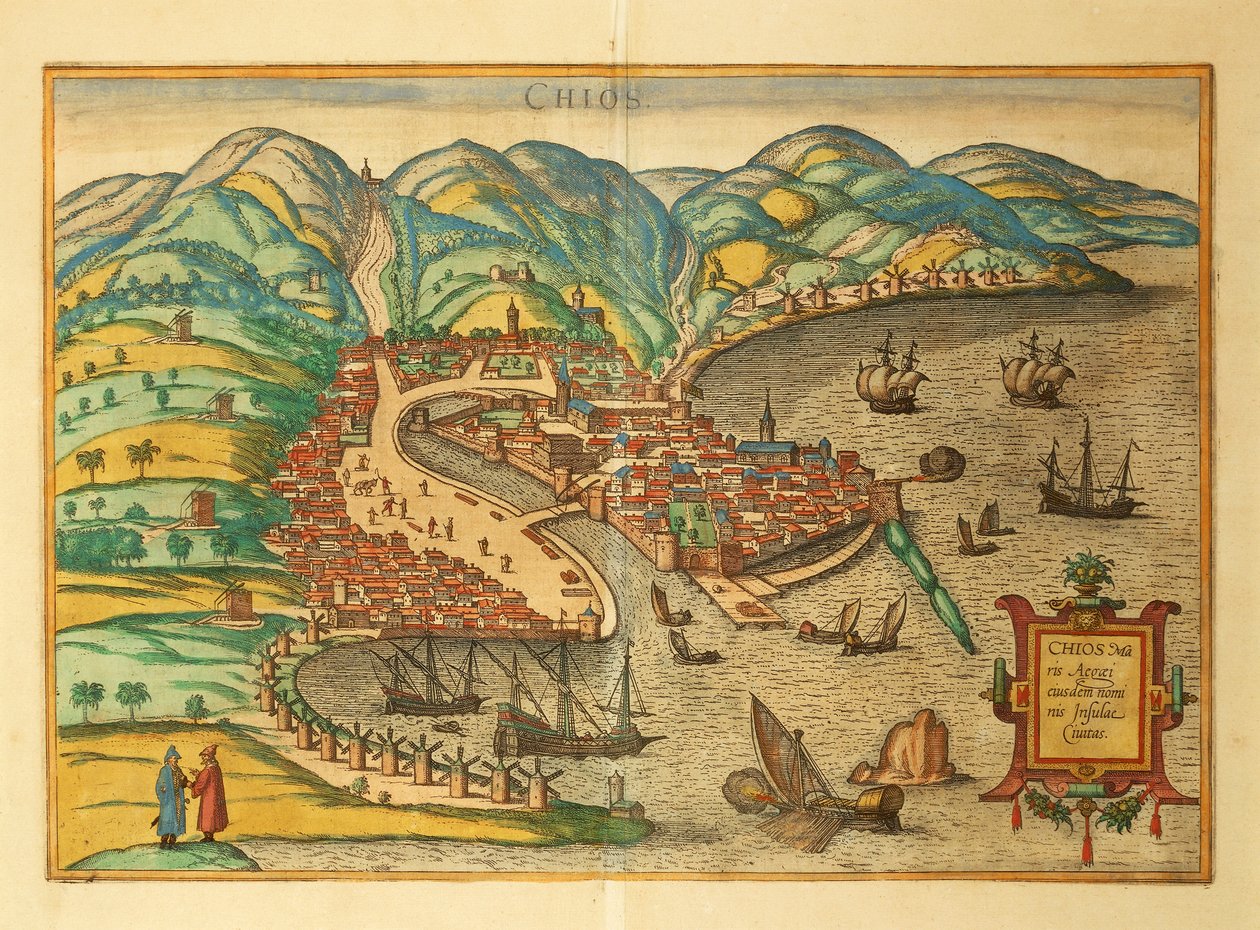 Chios du Civitates Orbis Terrarum par Georg Braun - Georg Braun and Hogenberg Franz