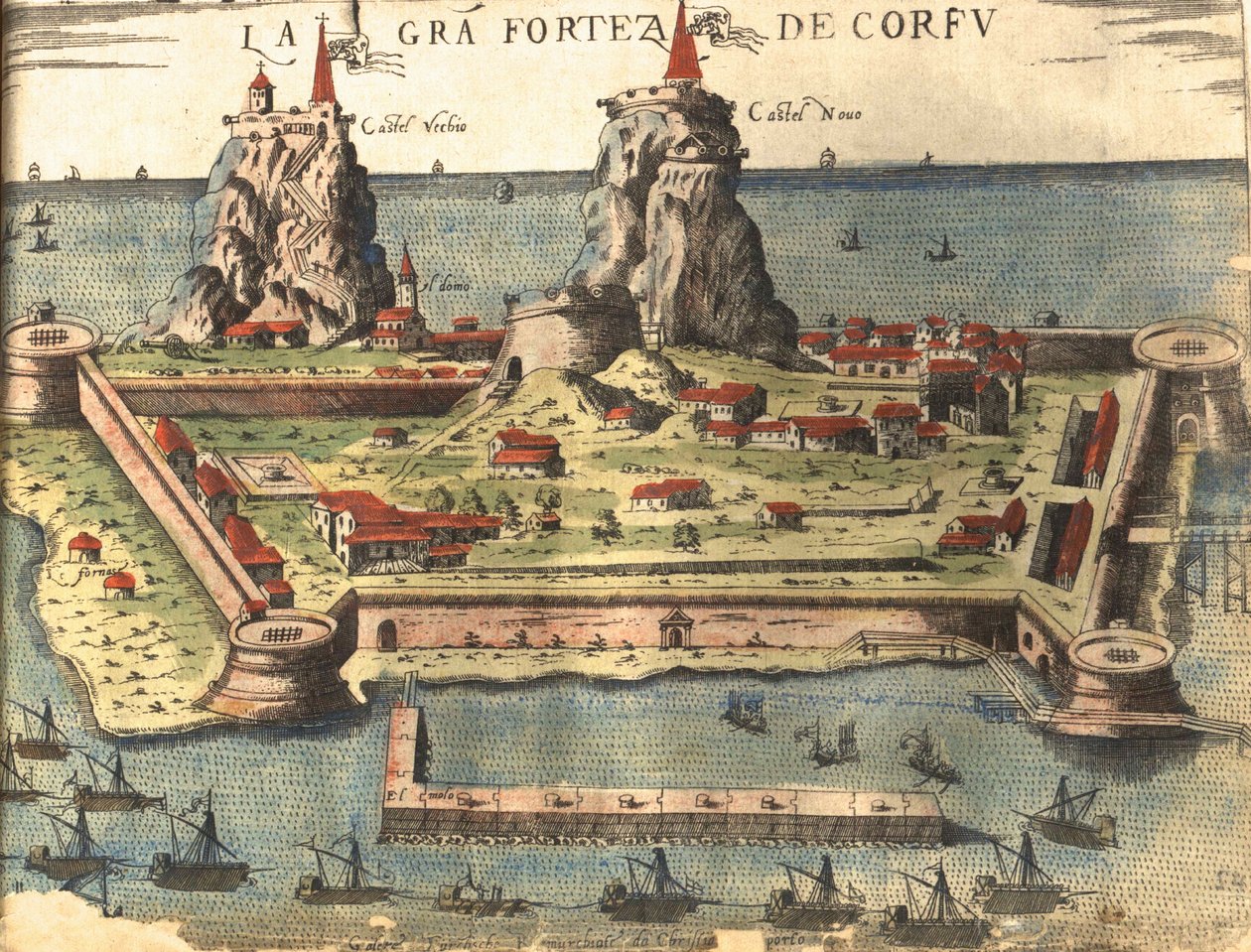Corfou, Grèce - Georg and Hogenberg Franz (1535 90) Braun