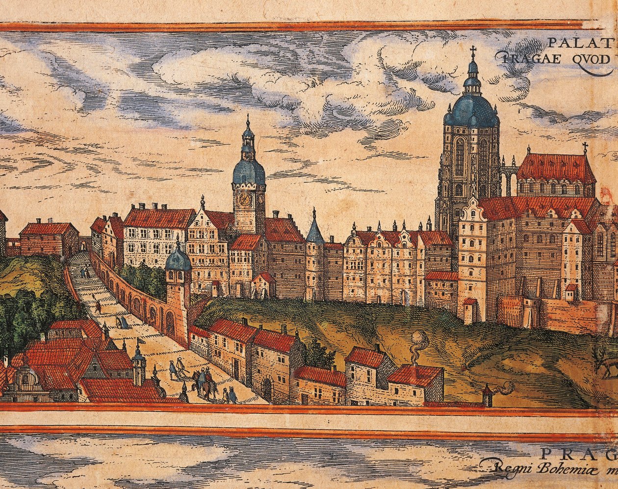 République tchèque, Prague, Vue de la citadelle - Georg Braun and Hogenberg Franz