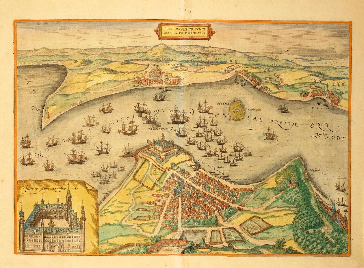 Kronborg de Civitates Orbis Terrarum - Georg Braun and Hogenberg Franz