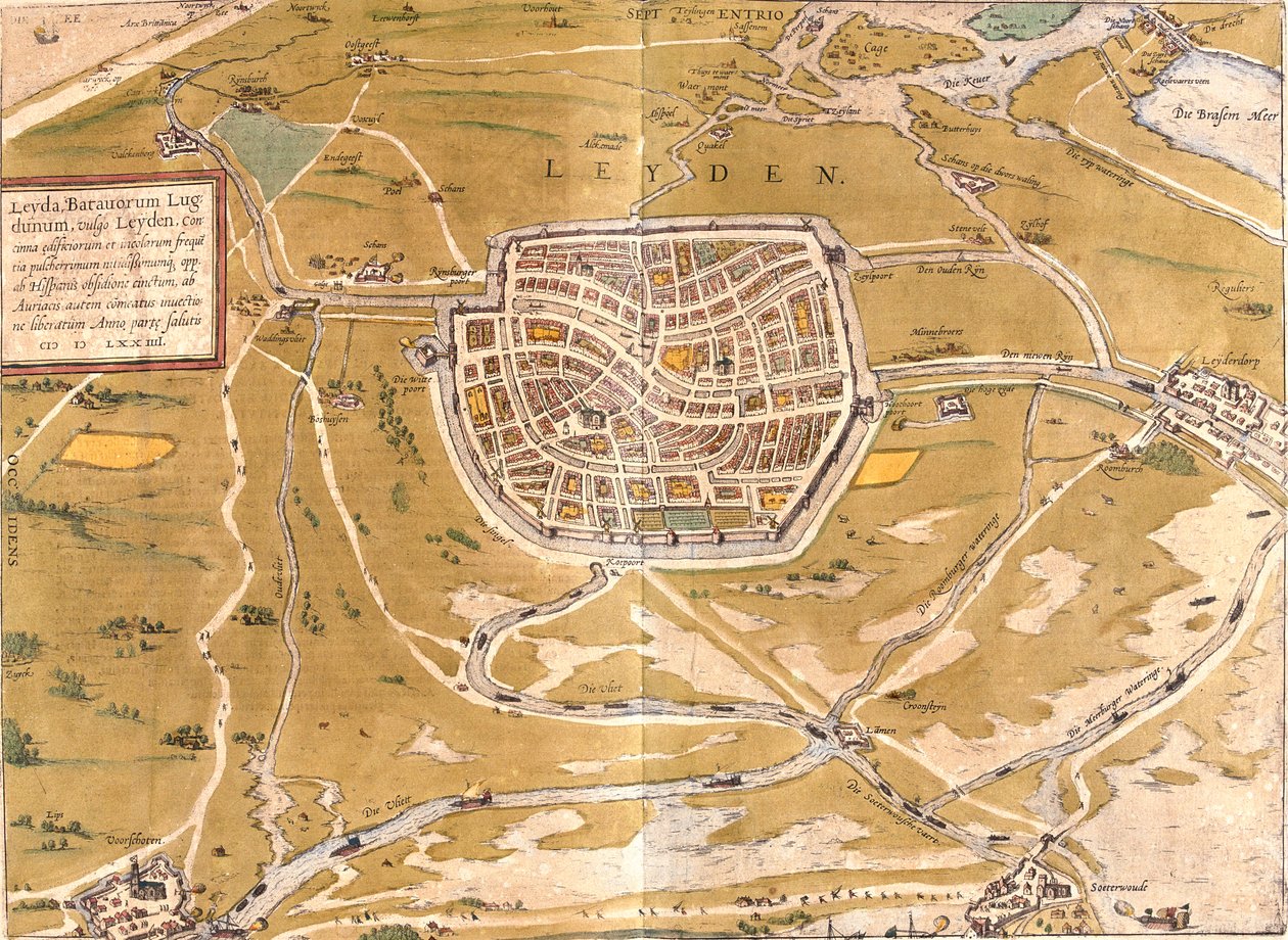 Leyden, Pays-Bas - Georg and Hogenberg Franz (1535 90) Braun