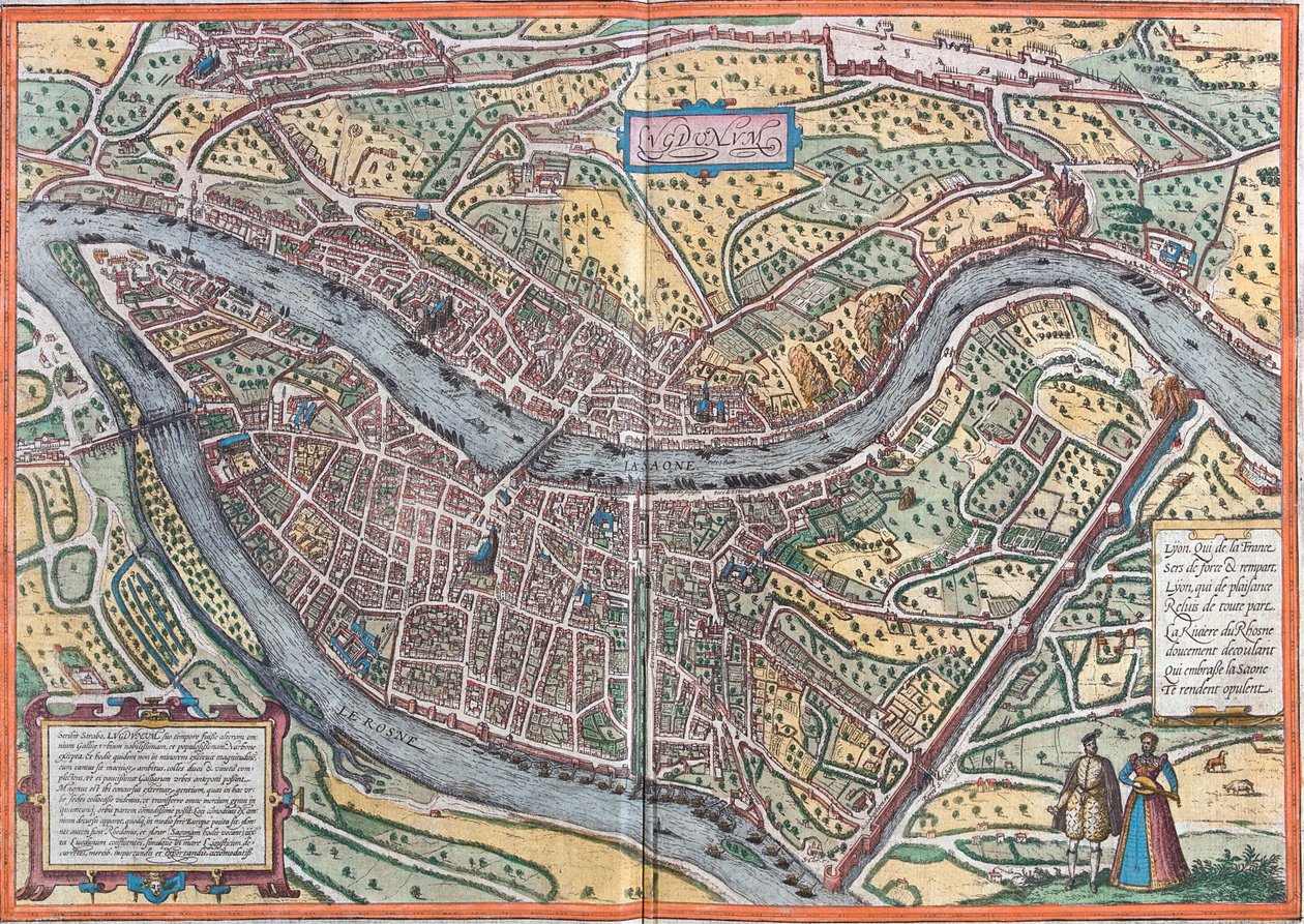 Lyon, France - Georg and Hogenberg Franz (1535 90) Braun