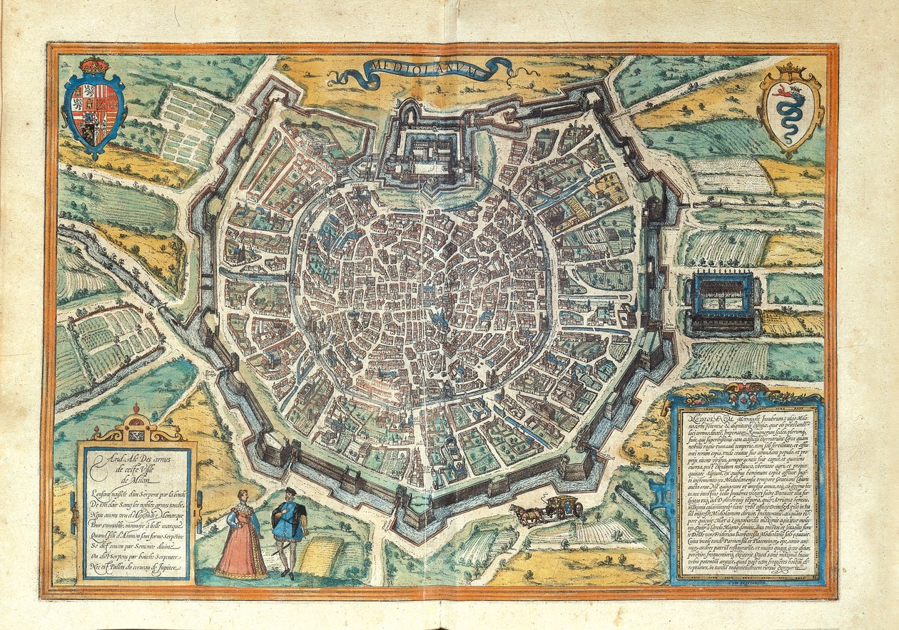 Milan du Civitates Orbis Terrarum par Georg Braun - Georg Braun and Hogenberg Franz