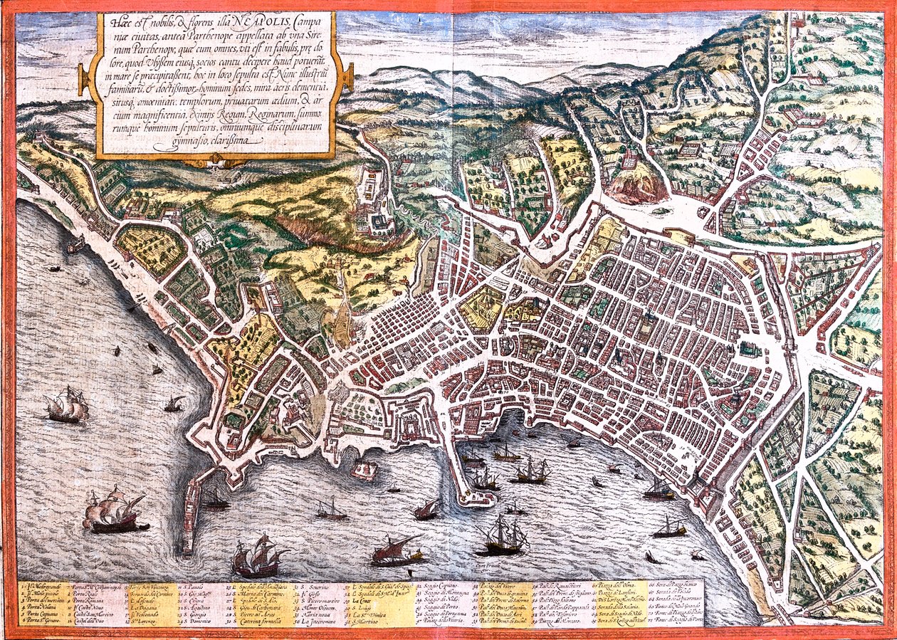Naples, Italie - Georg and Hogenberg Franz (1535-90) Braun