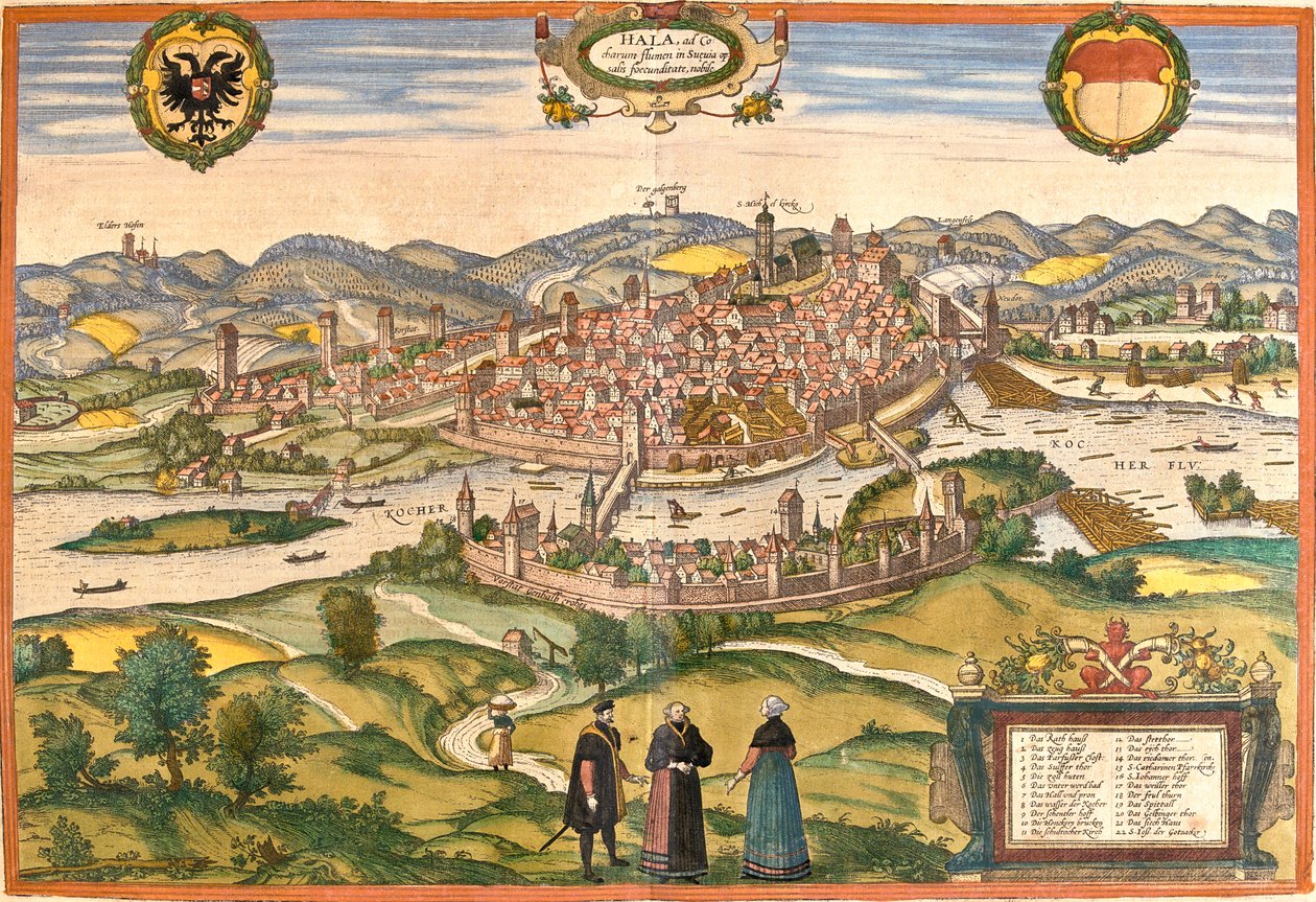 Schwäbisch Hall , Allemagne - Georg and Hogenberg Franz (1535 90) Braun