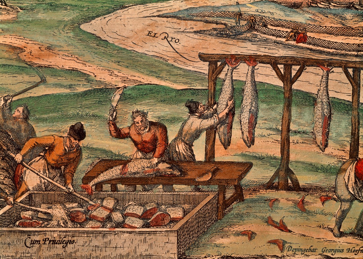 Transformation du thon par Franz Hogenberg, scène de Civitates Orbis Terrarum par Georg Braun et Franz Hogenberg - Georg Braun and Hogenberg Franz