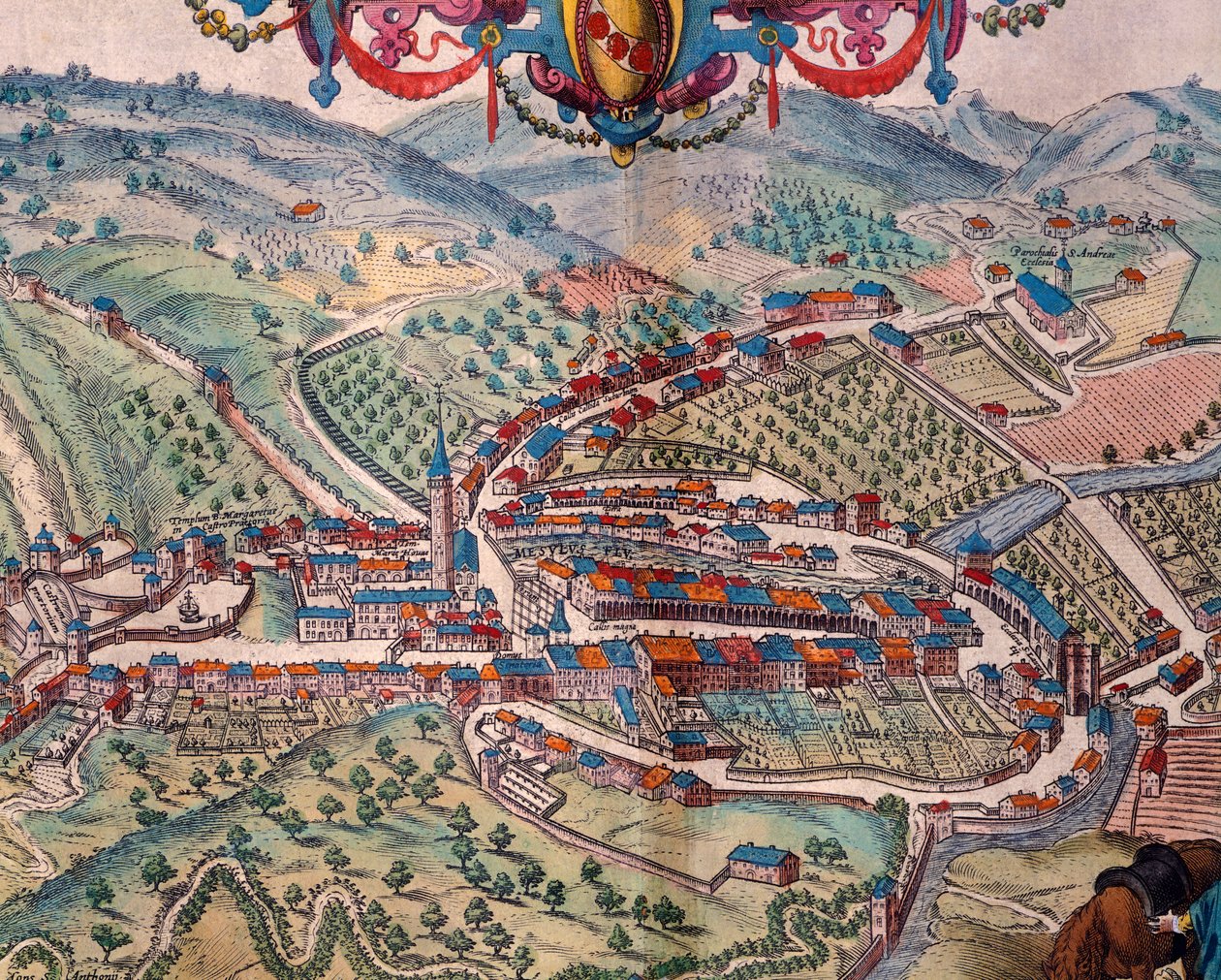 Vue de Serravalle Scrivia - Georg Braun and Hogenberg Franz