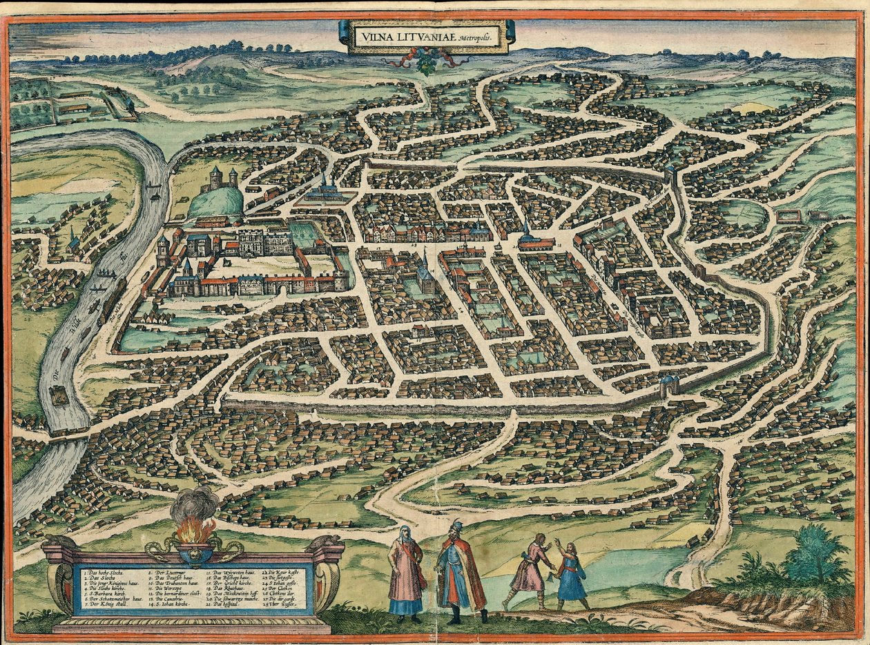 Vilnius, Vilna, Lituanie - Georg and Hogenberg Franz (1535 90) Braun