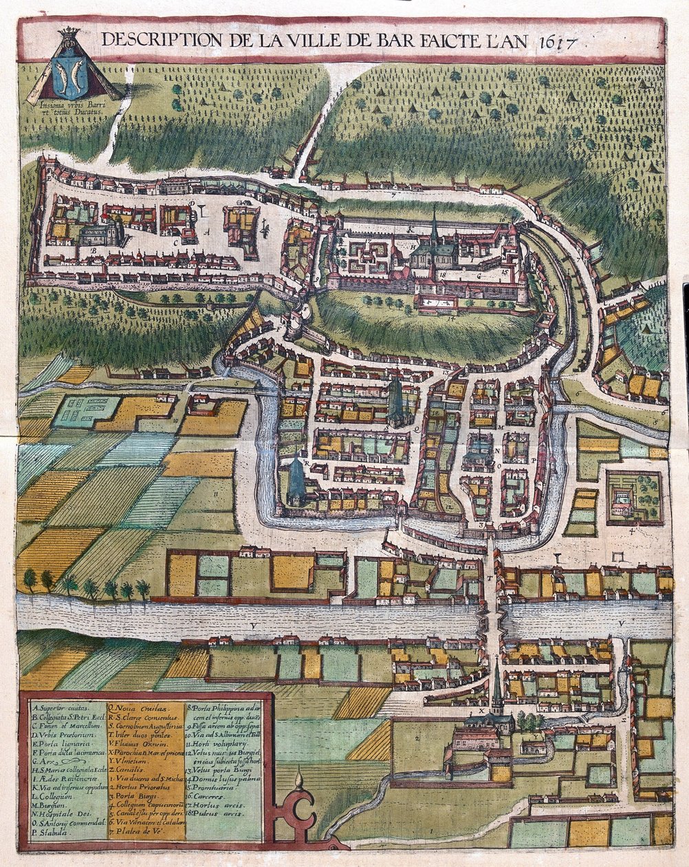 Bar le Duc, France (gravure) - Georg Braun and Hogenberg Franz