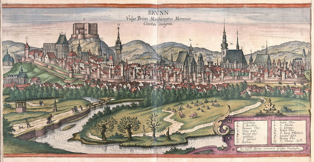 Brno, République tchèque (gravure) - Georg Braun and Hogenberg Franz
