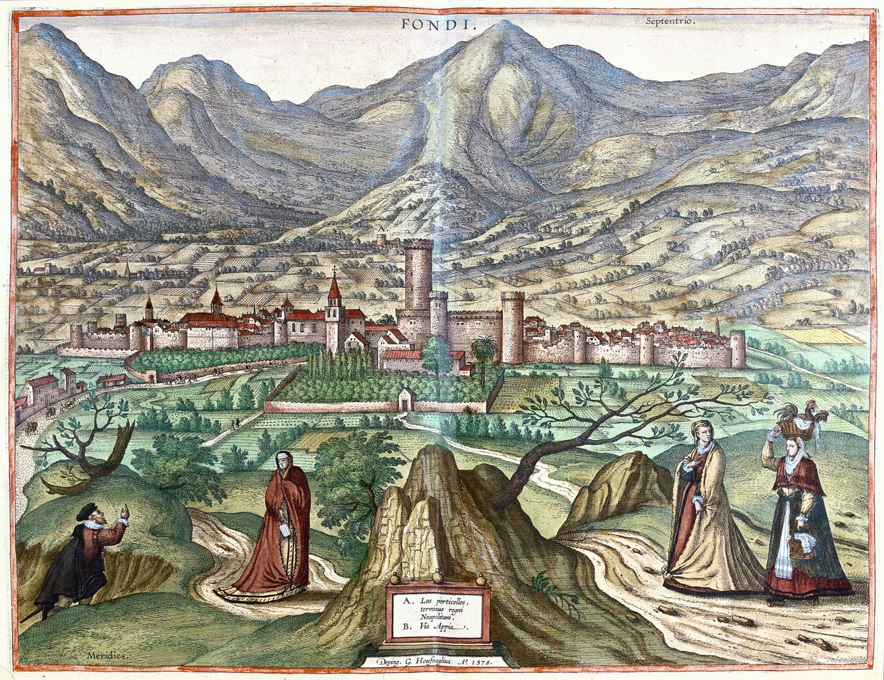 Fondi (campagne romaine), Italie - Georg Braun and Hogenberg Franz