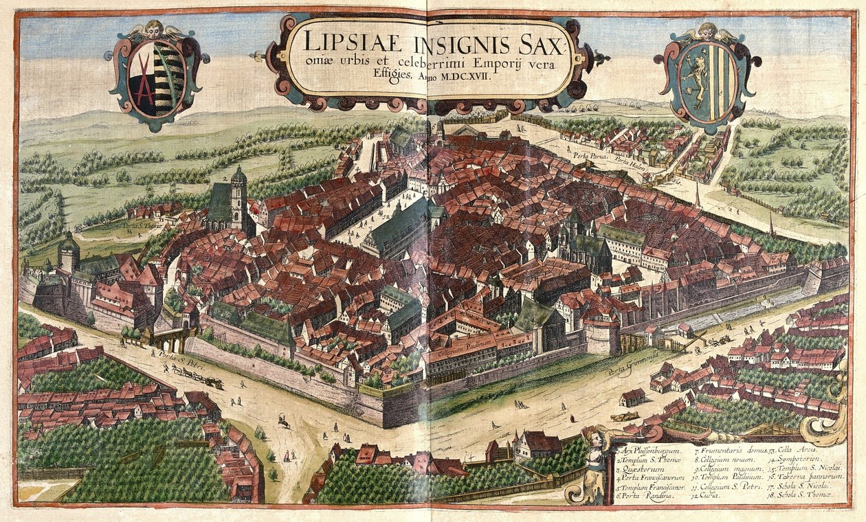 Leipzig, Saxe, Allemagne - Georg Braun and Hogenberg Franz
