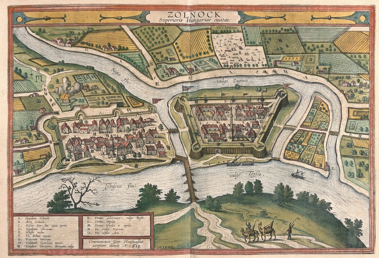 Szolnok, Hongrie - Georg Braun and Hogenberg Franz