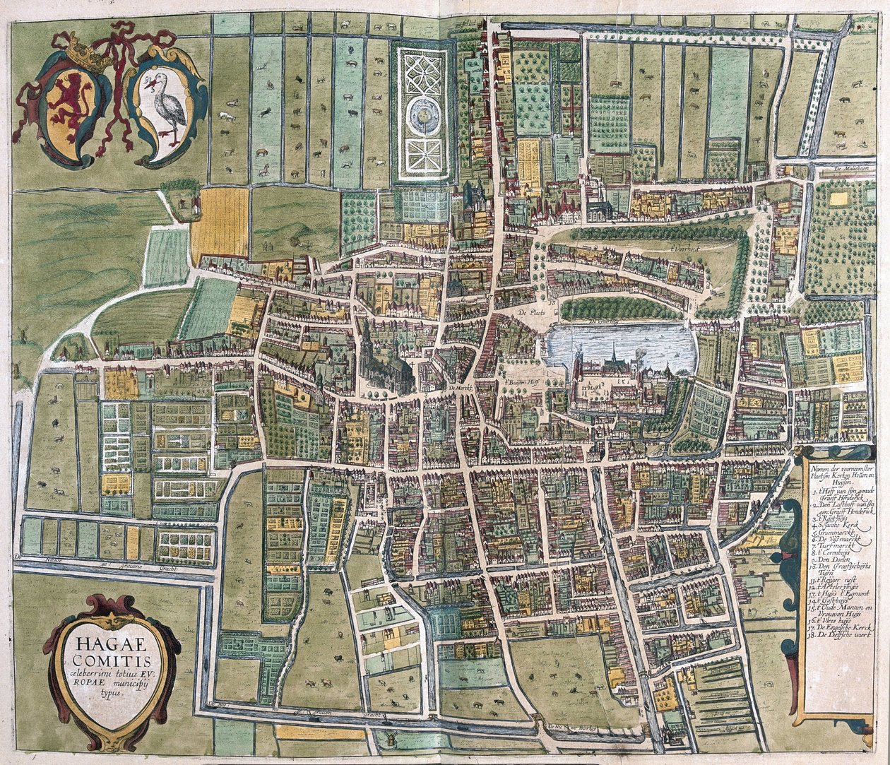 La Haye, Pays-Bas (gravure) - Georg Braun and Hogenberg Franz