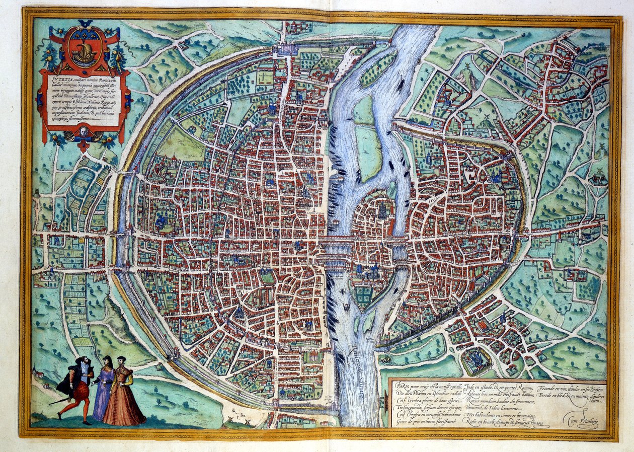 Vue de la ville de Paris à la fin du XVIe siècle - Georg Braun and Hogenberg Franz
