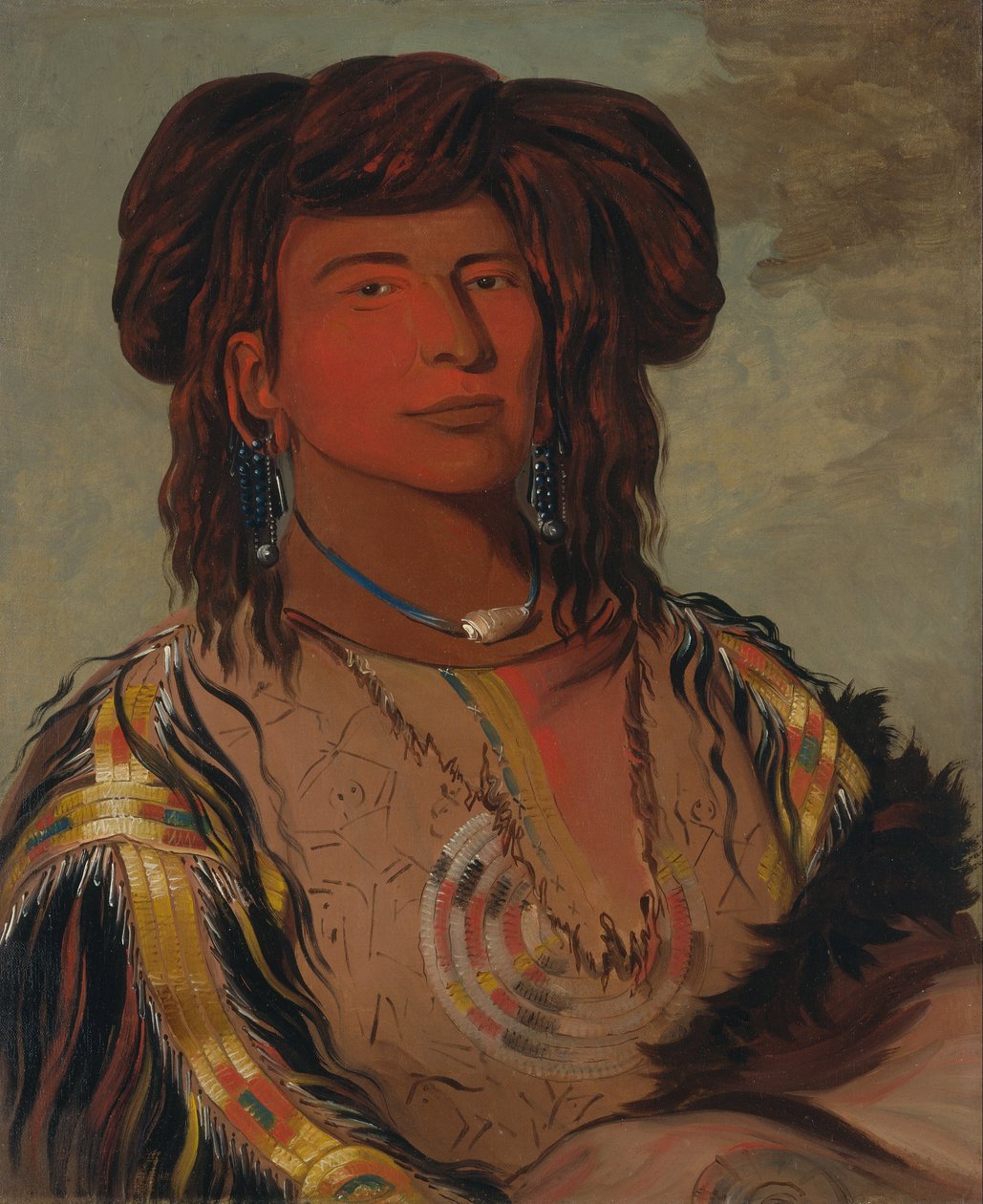 Ha-wón-je-tah, Une Corne, Chef des Miniconjou - George Catlin