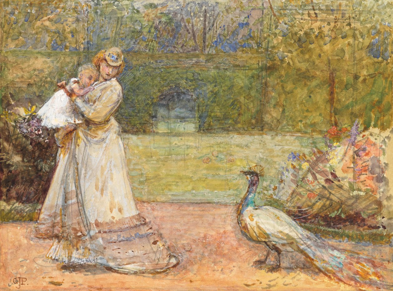 Dame et un paon - George John Pinwell