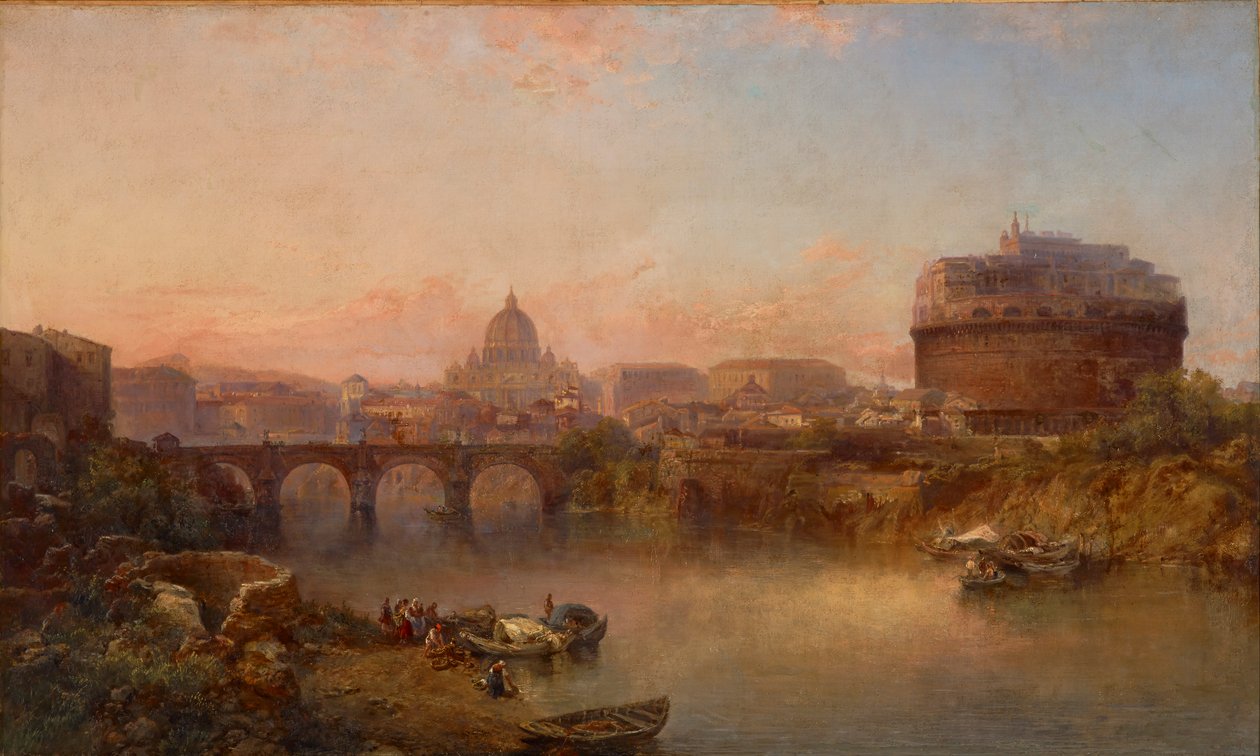 Coucher de soleil sur le Tibre, Rome - George Loring Brown