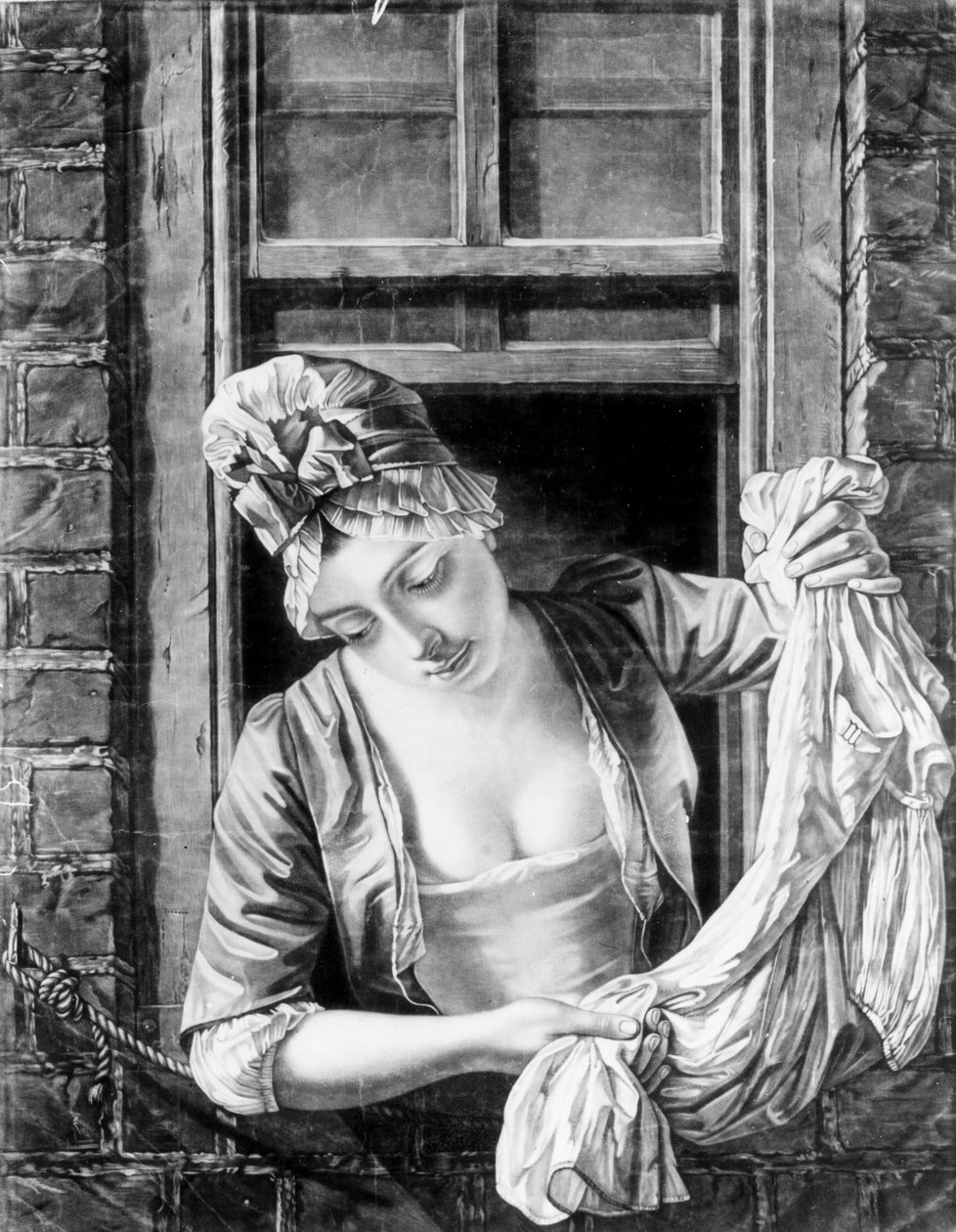 Femme essorant le linge - George Morland