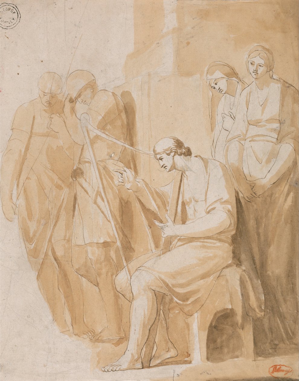 David jouant de la harpe - George Romney