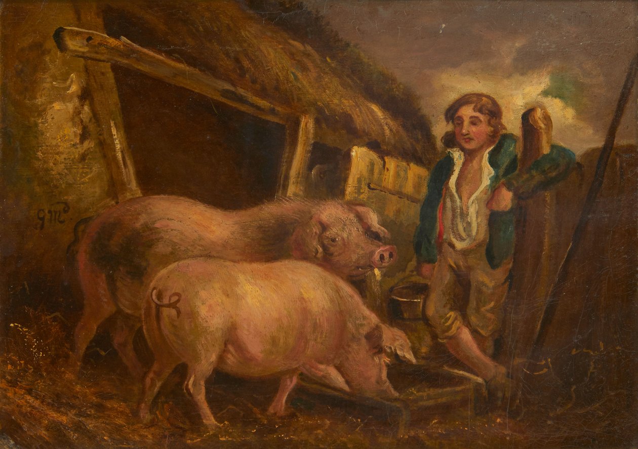 Soins aux cochons primés - George (follower of) Morland