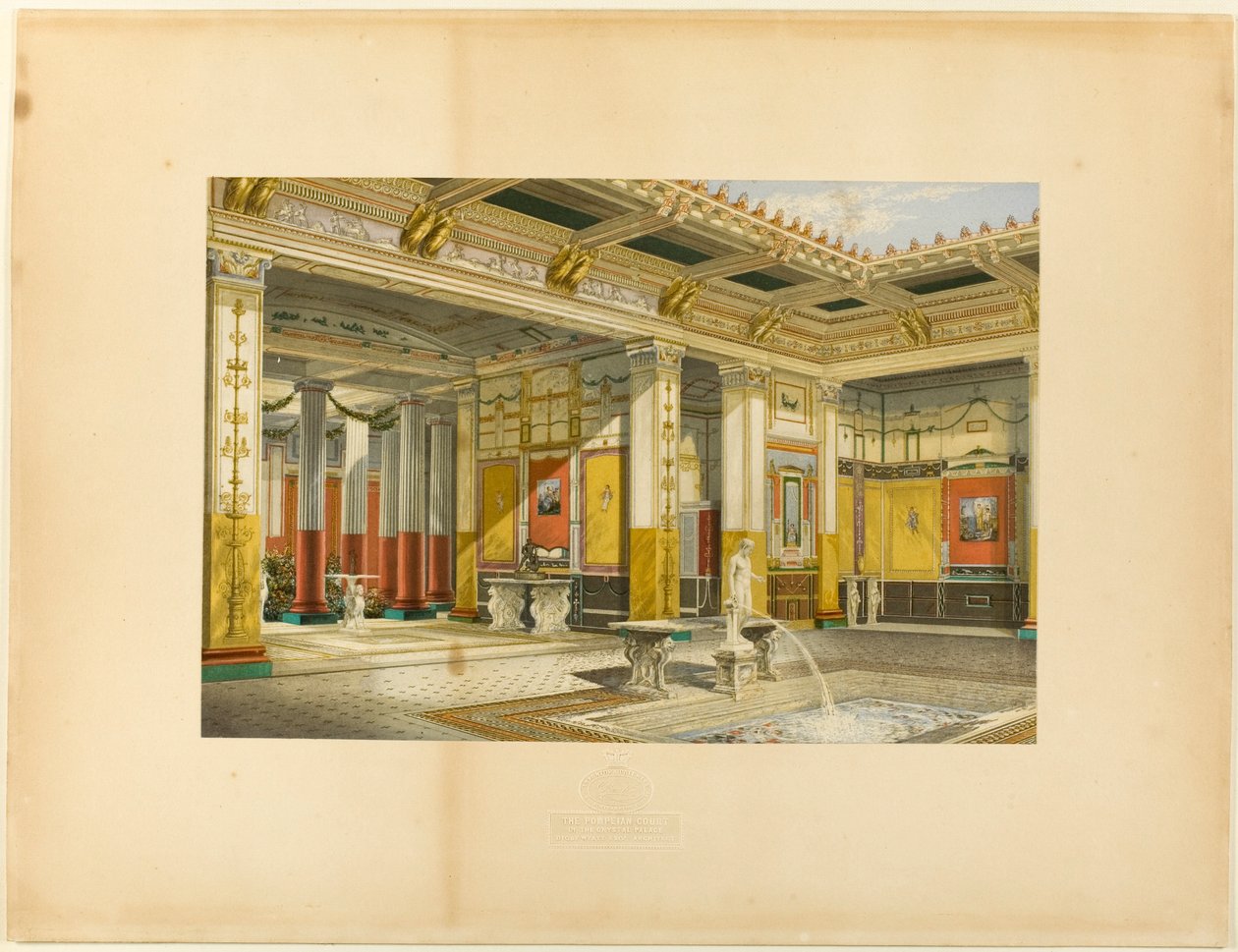 La cour pompéienne du Crystal Palace. Digby Wyatt, Esq., architecte - George Baxter