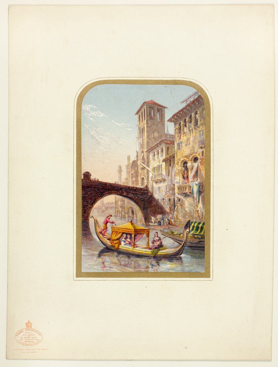 Vérone, scène nocturne - George Baxter