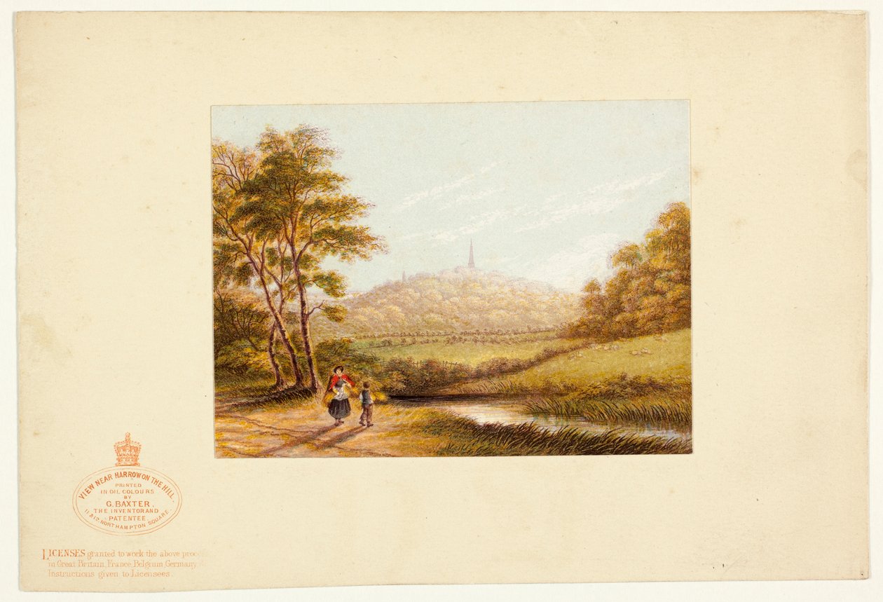 Vue depuis Harrow-on-the-Hill - George Baxter