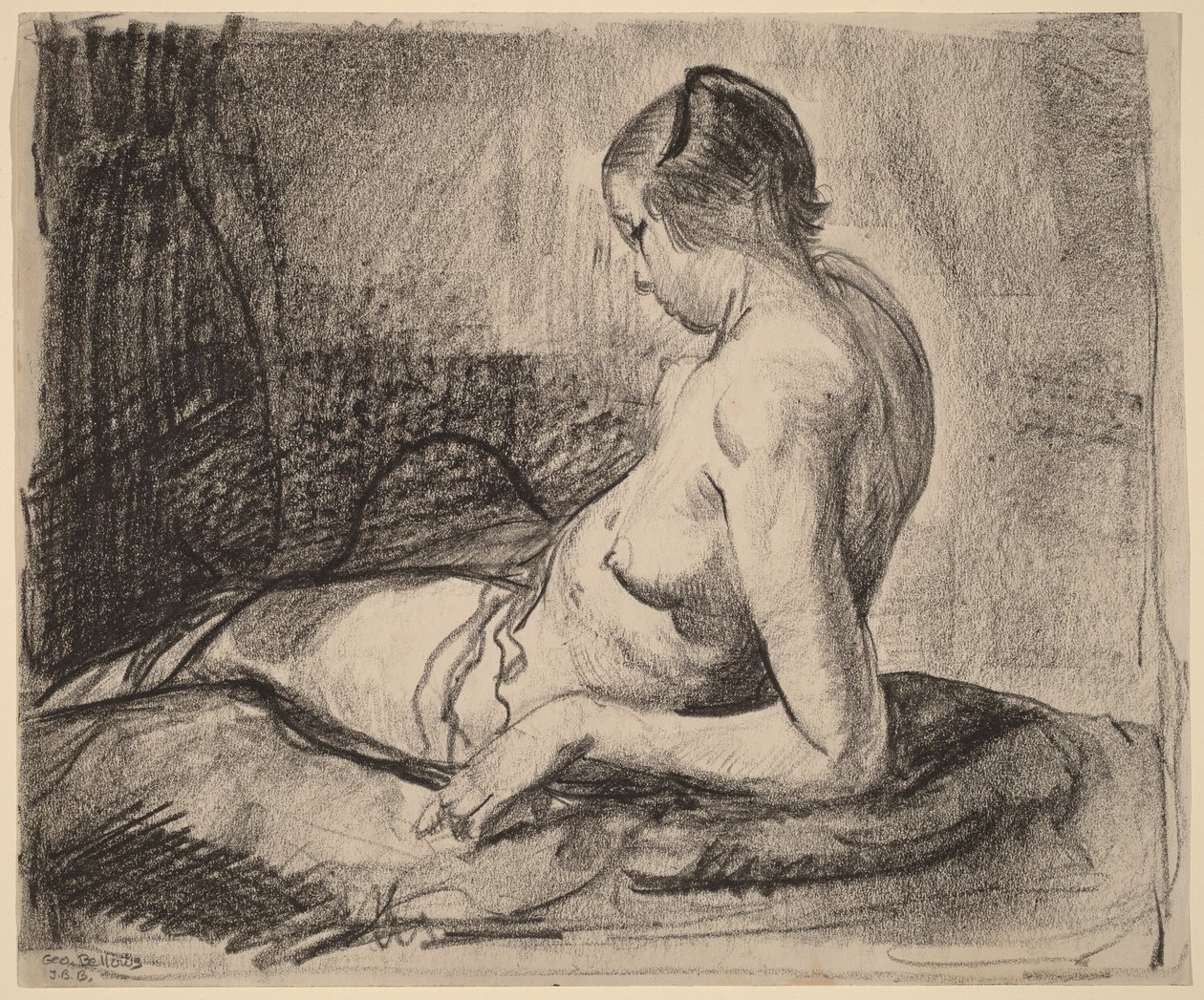 Fille nue allongée - George Bellows
