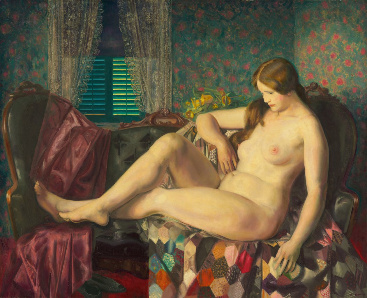 Nu avec une couette hexagonale - George Bellows