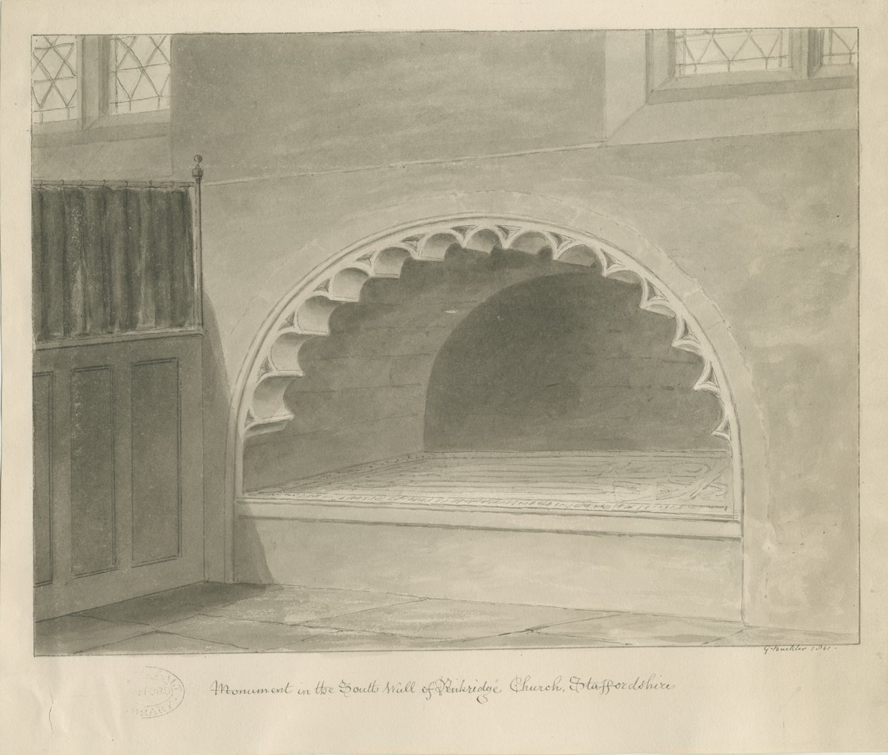 Église de Penkridge - Monument dans le mur sud - George Buckler