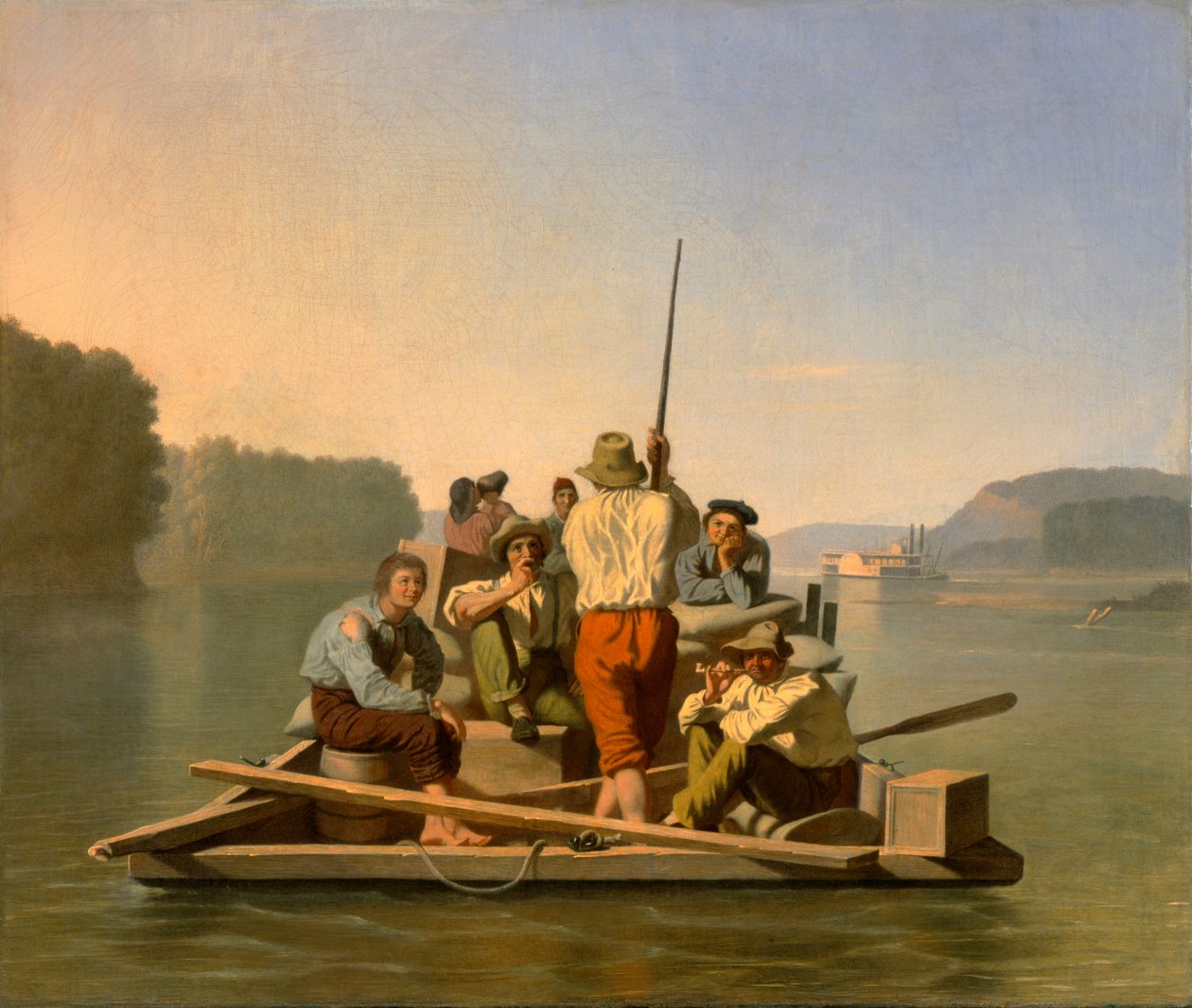 Le briquet soulage un bateau à vapeur échoué - George Caleb Bingham
