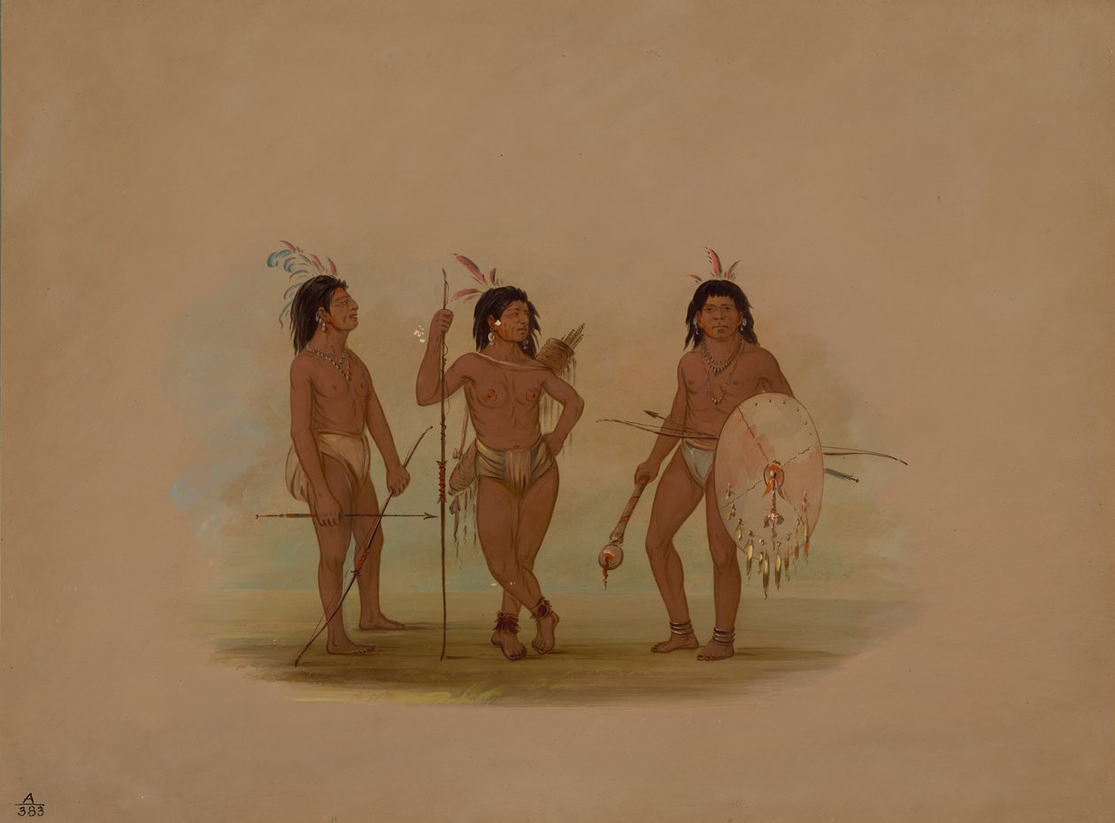 Un chef Puelchee et deux jeunes guerriers, 1854-1869 - George Catlin