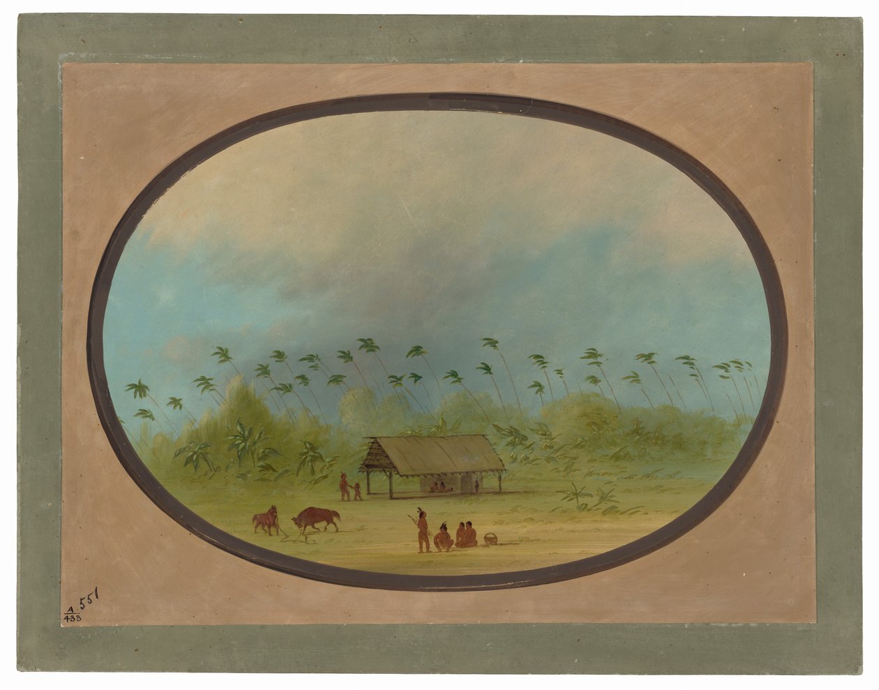 Un petit village de Tobos | George Catlin | Estampe d'art